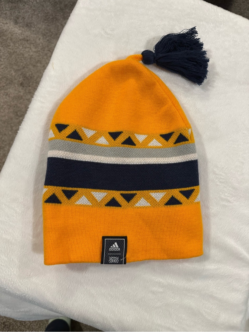 Nashville Predators Orange & Navy Pom Beanie Hat